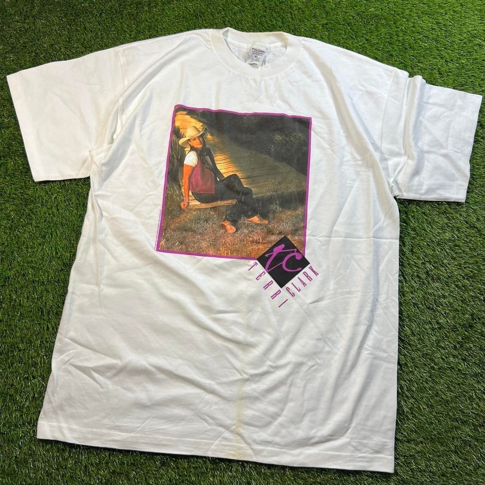 Vintage 90s Terri Clark T-Shirt XL PolyGram Country Music Made Mexico Rare Photo